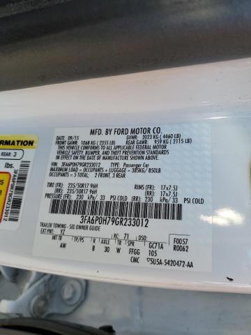 Photo 10 from auction – 2016 FORD FUSION SE with VIN 3FA6P0H79GR233012