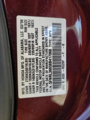 Photo 10 from auction – 2008 HONDA ODYSSEY with VIN 5FNRL38658B417068