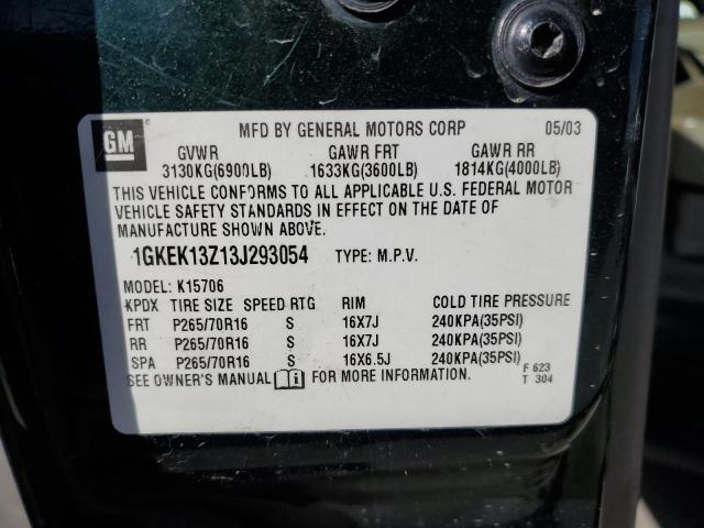 Photo 10 from auction – 2003 GMC YUKON with VIN 1GKEK13Z13J293054