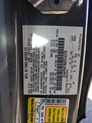 Photo 10 from auction – 2016 FORD FUSION SE with VIN 3FA6P0H78GR316270