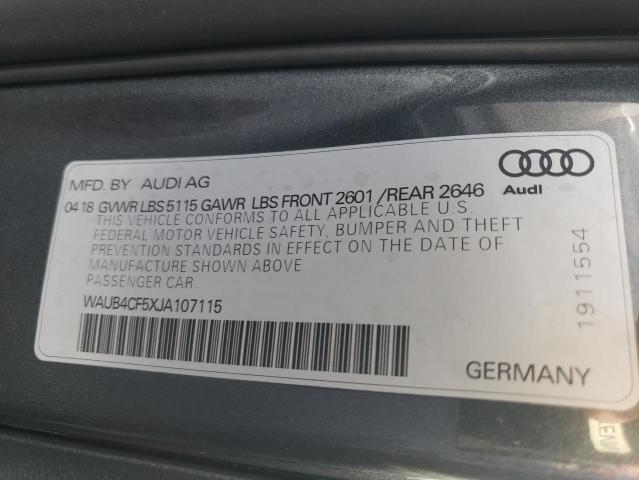 Photo 10 from auction – 2018 AUDI S5 PREMIUM with VIN WAUB4CF5XJA107115