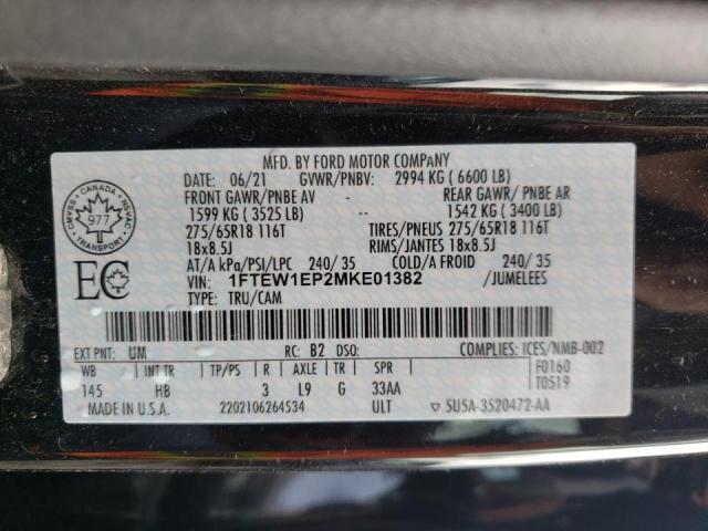 Photo 10 from auction – 2021 FORD F150 SUPER with VIN 1FTEW1EP2MKE01382
