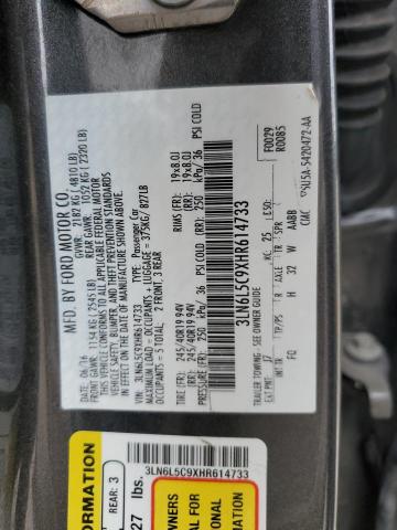 Photo 10 from auction – 2017 LINCOLN MKZ SELECT with VIN 3LN6L5C9XHR614733