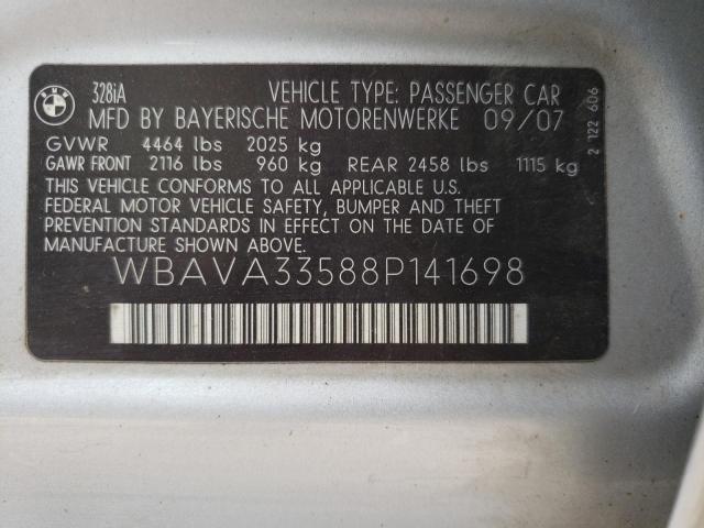 Photo 10 from auction – 2008 BMW 328 I with VIN WBAVA33588P141698