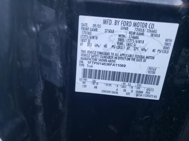Photo 10 from auction – 2006 FORD F150 SUPER with VIN 1FTPW14536FA11069