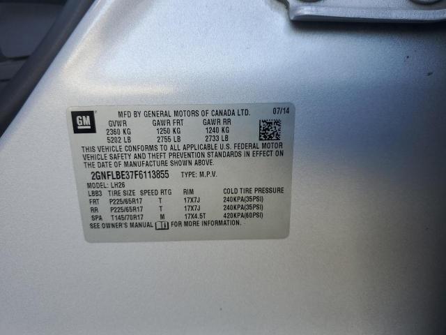 Zdjęcie 10 z aukcji – 2015 CHEVROLET EQUINOX LT z VIN 2GNFLBE37F6113855