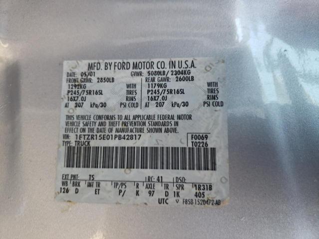 Photo 10 from auction – 2001 FORD RANGER SUP with VIN 1FTZR15E01PB42817
