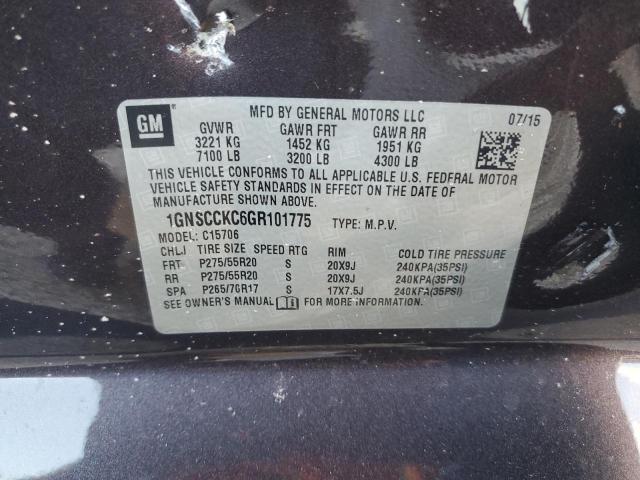 Photo 10 from auction – 2016 CHEVROLET TAHOE C150 with VIN 1GNSCCKC6GR101775