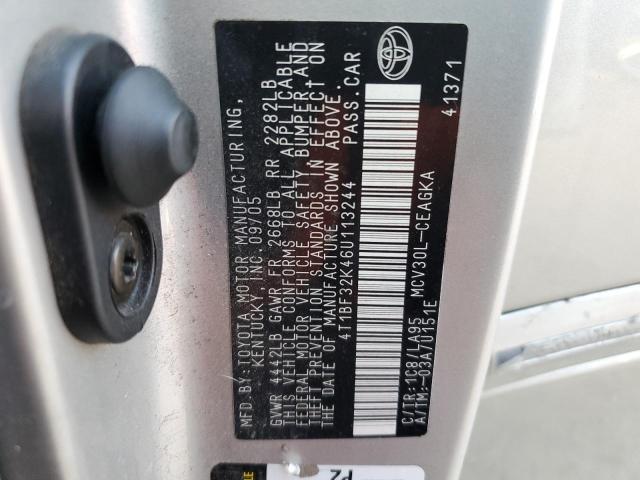 Photo 10 from auction – 2006 TOYOTA CAMRY LE with VIN 4T1BF32K46U113244