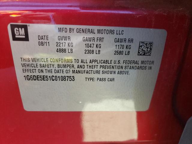 Photo 10 from auction – 2012 CADILLAC CTS LUXURY with VIN 1G6DE5E51C0108753