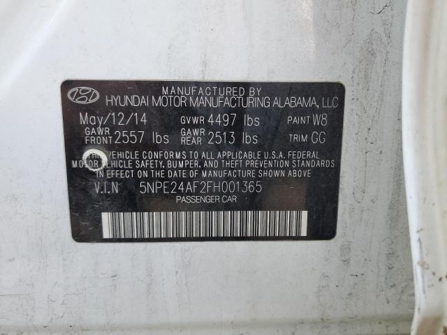 Photo 10 from auction – 2015 HYUNDAI SONATA SE with VIN 5NPE24AF2FH001365