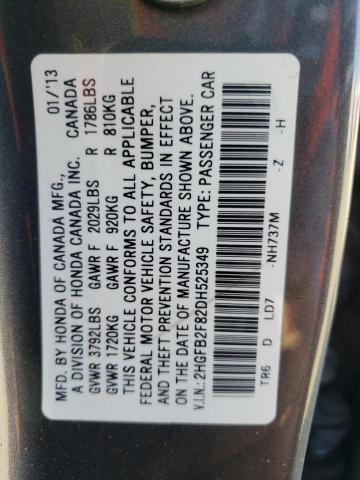 Photo 10 from auction – 2013 HONDA CIVIC EX with VIN 2HGFB2F82DH525349