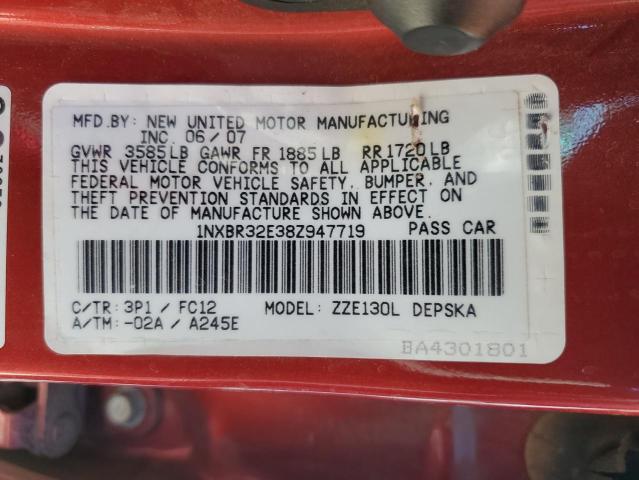 Photo 10 from auction – 2008 TOYOTA COROLLA CE with VIN 1NXBR32E38Z947719