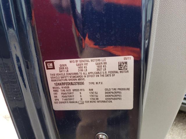 Photo 10 from auction – 2011 CHEVROLET TRAVERSE L with VIN 1GNKRFED6BJ378096