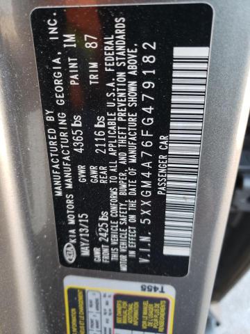 Photo 10 from auction – 2015 KIA OPTIMA LX with VIN 5XXGM4A76FG479182