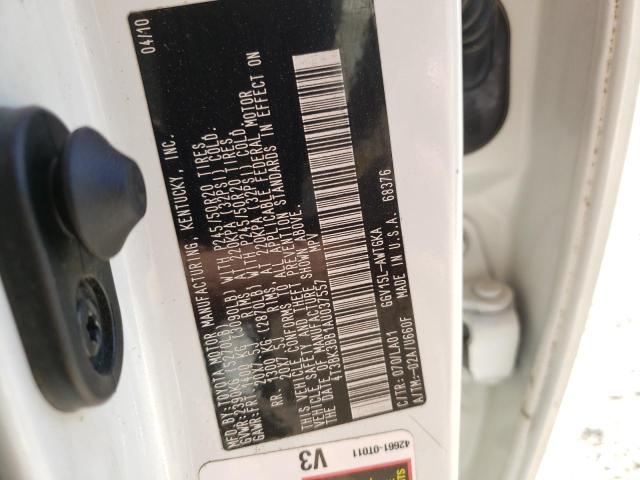 Photo 10 from auction – 2010 TOYOTA VENZA with VIN 4T3BK3BB1AU037557