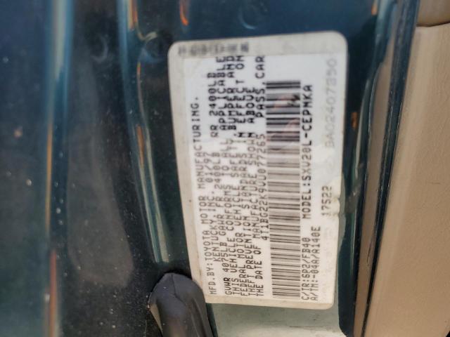 Photo 10 from auction – 1997 TOYOTA CAMRY CE with VIN 4T1BG22K9VU077265