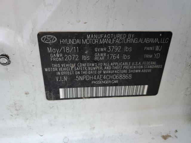 Photo 10 from auction – 2012 HYUNDAI ELANTRA GL with VIN 5NPDH4AE4CH068868