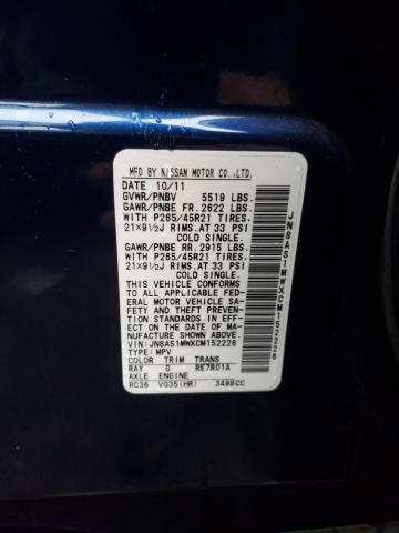 Photo 10 from auction – 2012 INFINITI FX35 with VIN JN8AS1MWXCM152226