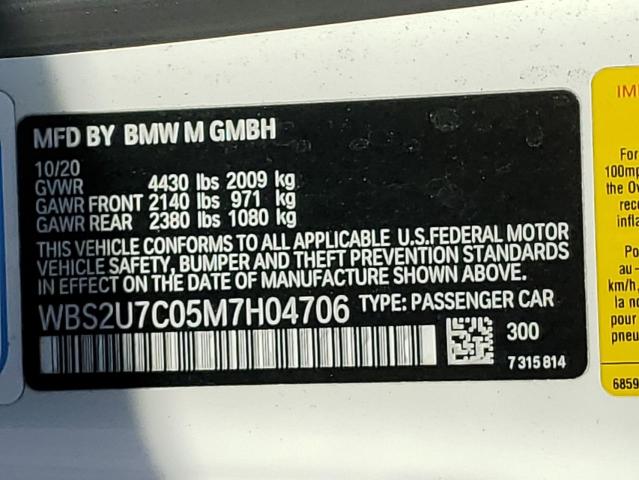 صورة رقم 10 من المزاد - 2021 BMW M2 COMPETI مع VIN WBS2U7C05M7H04706
