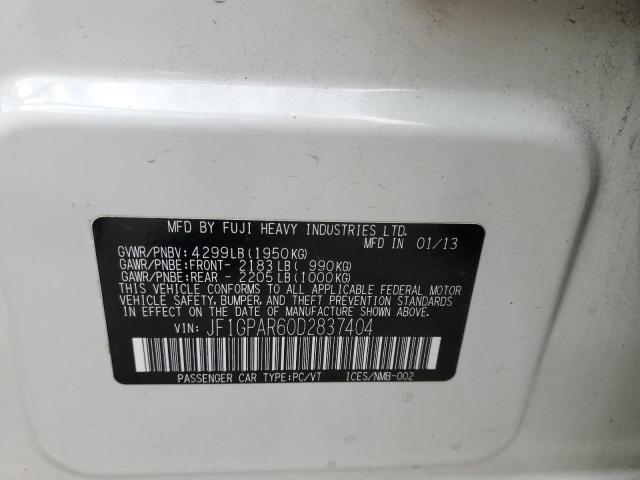 Photo 10 from auction – 2013 SUBARU IMPREZA SP with VIN JF1GPAR60D2837404