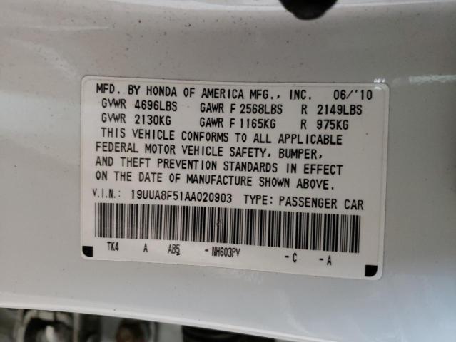 Photo 10 from auction – 2010 ACURA TL with VIN 19UUA8F51AA020903