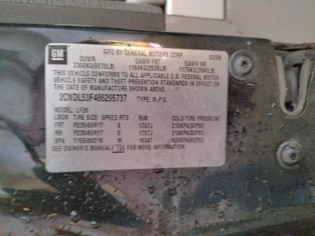 Photo 10 from auction – 2008 CHEVROLET EQUINOX LT with VIN 2CNDL53F486295737