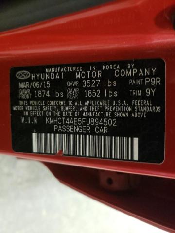 Photo 10 from auction – 2015 HYUNDAI ACCENT GLS with VIN KMHCT4AE5FU894502