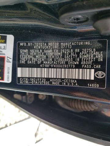 Photo 10 from auction – 2013 TOYOTA CAMRY L/SE with VIN 4T1BF1FK0DU292779