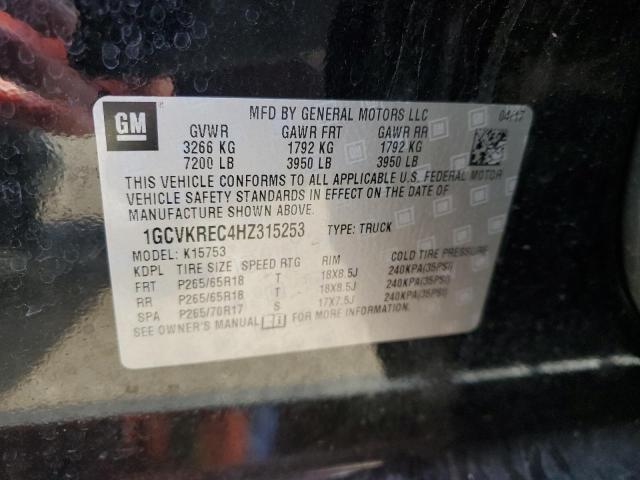 Photo 10 from auction – 2017 CHEVROLET SILVERADO with VIN 1GCVKREC4HZ315253