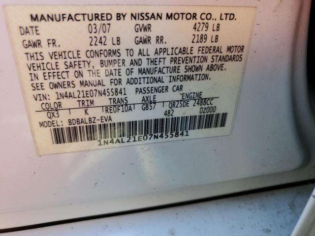 Photo 10 from auction – 2007 NISSAN ALTIMA 2.5 with VIN 1N4AL21E07N455841