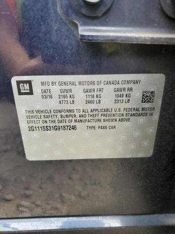 Photo 10 from auction – 2016 CHEVROLET IMPALA LT with VIN 2G1115S31G9187246