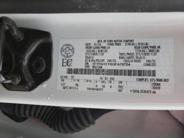 Photo 10 from auction – 2016 FORD F150 SUPER with VIN 1FTFW1EF6GFA78754