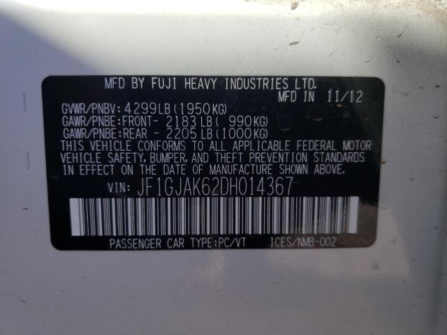 Photo 10 from auction – 2013 SUBARU IMPREZA LI with VIN JF1GJAK62DH014367
