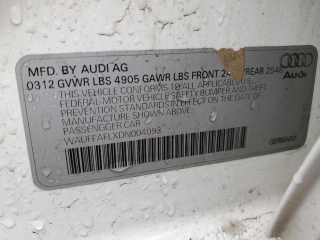 Photo 10 from auction – 2013 AUDI A4 PREMIUM with VIN WAUFFAFLXDN004093