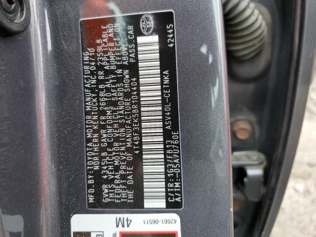 Photo 10 from auction – 2011 TOYOTA CAMRY BASE with VIN 4T4BF3EK5BR104404