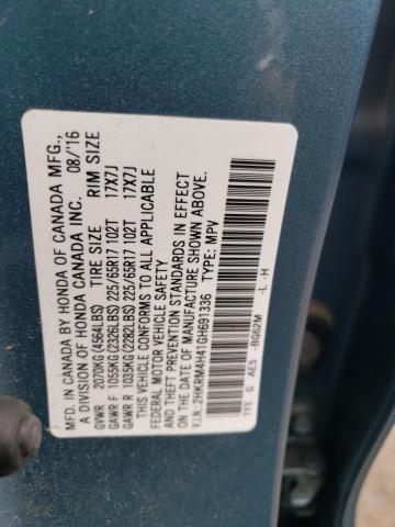Photo 10 from auction – 2016 HONDA CR-V SE with VIN 2HKRM4H41GH691336