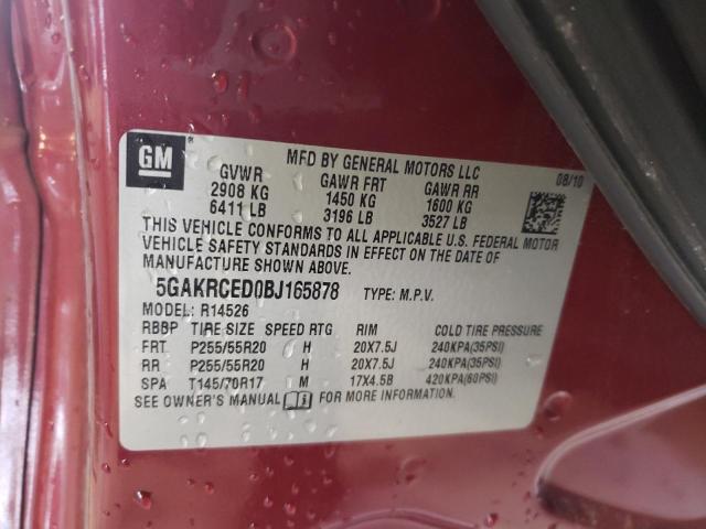 Photo 10 from auction – 2011 BUICK ENCLAVE CX with VIN 5GAKRCED0BJ165878