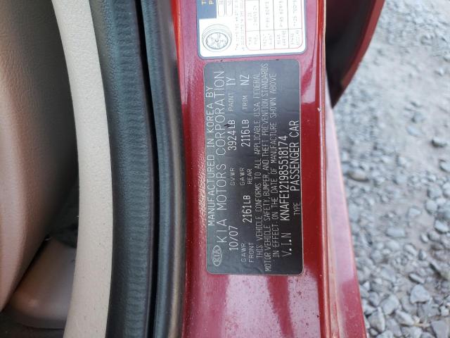 Photo 10 from auction – 2008 KIA SPECTRA EX with VIN KNAFE121985518174