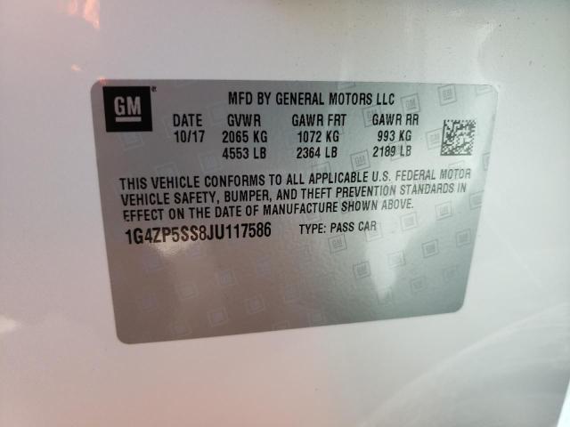 Photo 10 from auction – 2018 BUICK LACROSSE E with VIN 1G4ZP5SS8JU117586