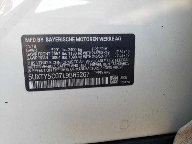 Photo 10 from auction – 2020 BMW X3 XDRIVE3 with VIN 5UXTY5C07L9B65267