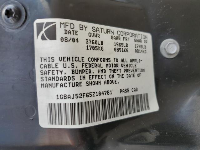 Photo 10 from auction – 2005 SATURN ION LEVEL with VIN 1G8AJ52F65Z104781