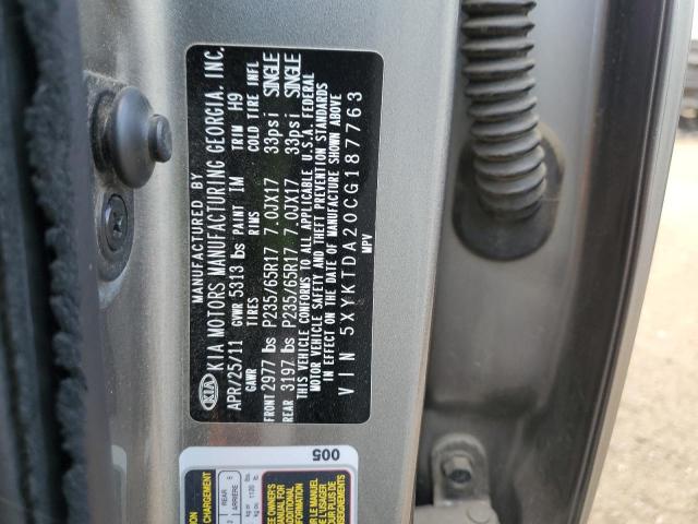 Photo 10 from auction – 2012 KIA SORENTO BA with VIN 5XYKTDA20CG187763