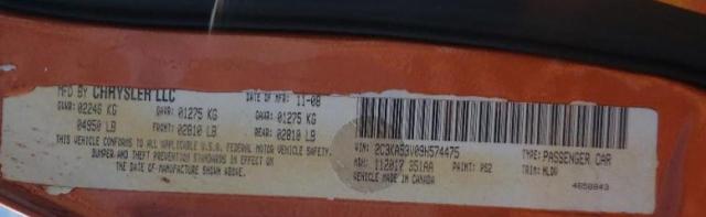 Photo 10 from auction – 2009 CHRYSLER 300 TOURIN with VIN 2C3KA53V09H574475