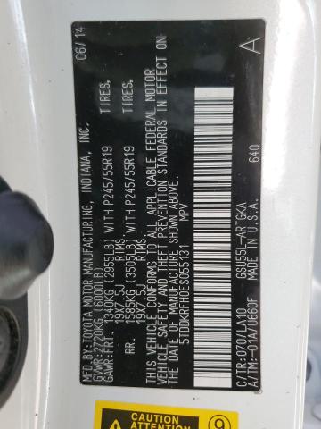 Photo 10 from auction – 2014 TOYOTA HIGHLANDER with VIN 5TDDKRFH0ES055131