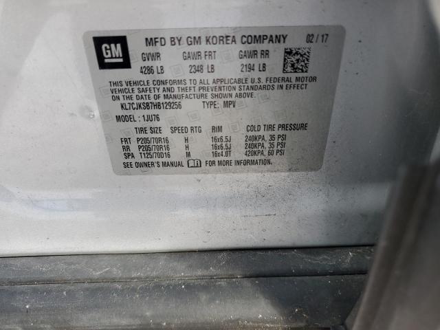 Photo 10 from auction – 2017 CHEVROLET TRAX LS with VIN KL7CJKSB7HB129256