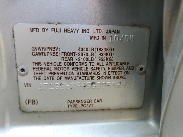 Photo 10 from auction – 2005 SUBARU IMPREZA OU with VIN JF1GG68545G809924