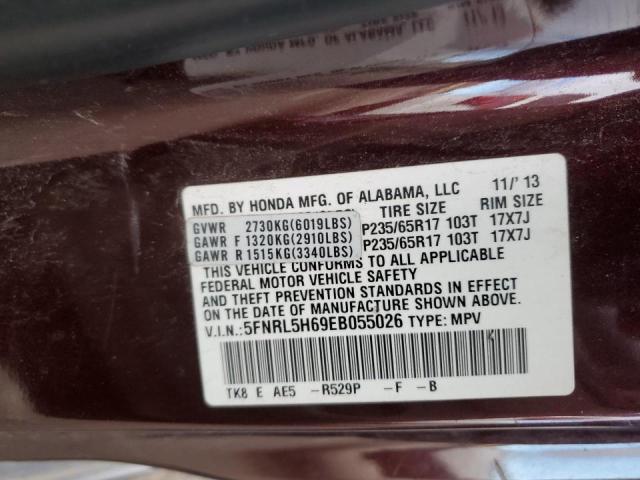 Photo 10 from auction – 2014 HONDA ODYSSEY EX with VIN 5FNRL5H69EB055026