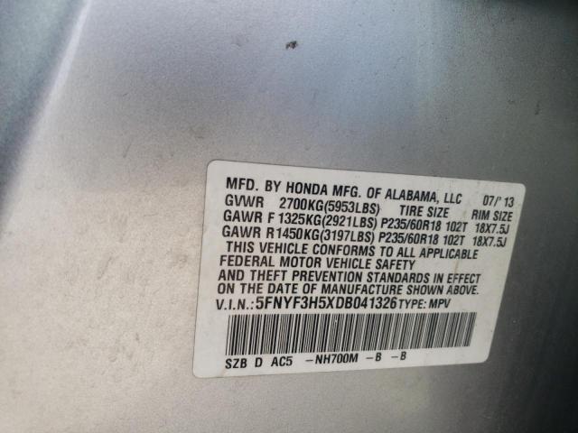 Photo 10 from auction – 2013 HONDA PILOT EXL with VIN 5FNYF3H5XDB041326