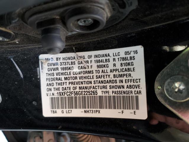 Photo 10 from auction – 2016 HONDA CIVIC LX with VIN 19XFC2F56GE225265